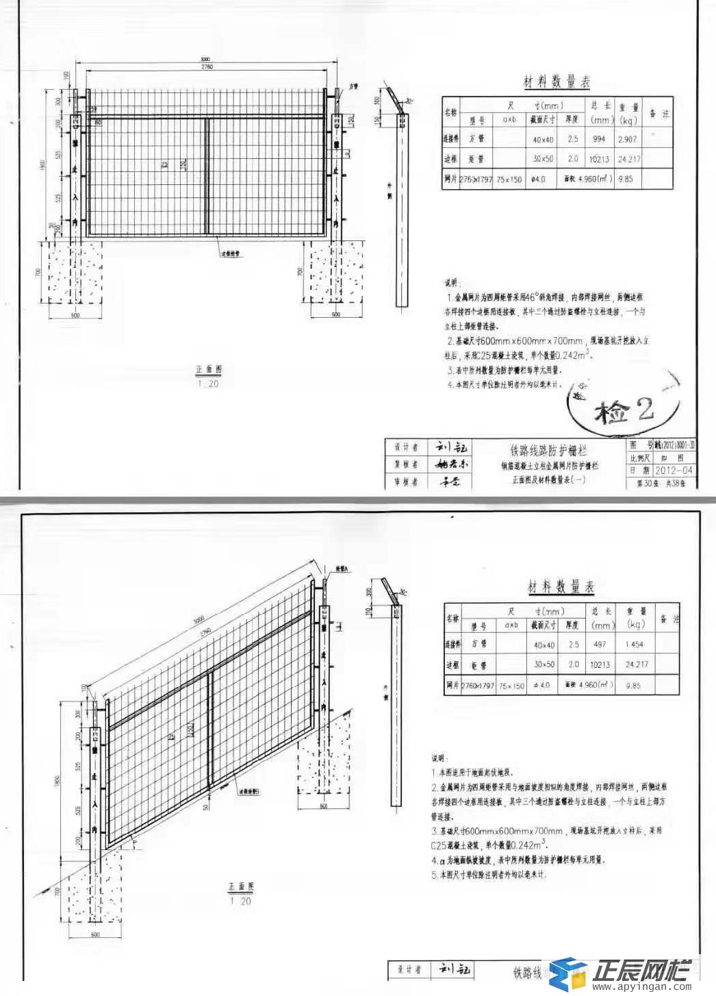鐵路線路防護柵欄圖紙 鐵路線路防護柵欄圖